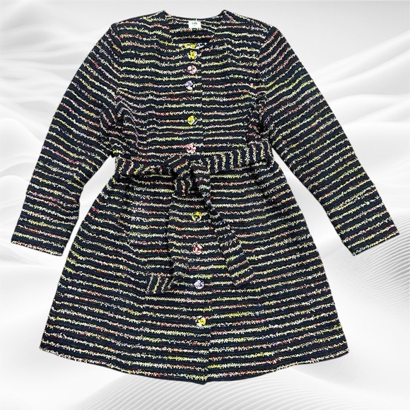 CAbi Jackets & Blazers - CABI Headline Topper Tweed Multicolor Stripe Coat size 14